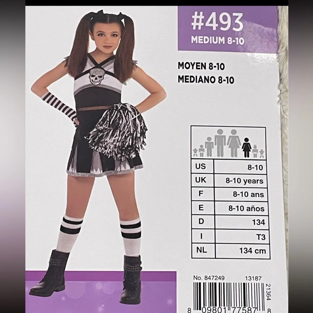 Black and White Cheerleader Costume